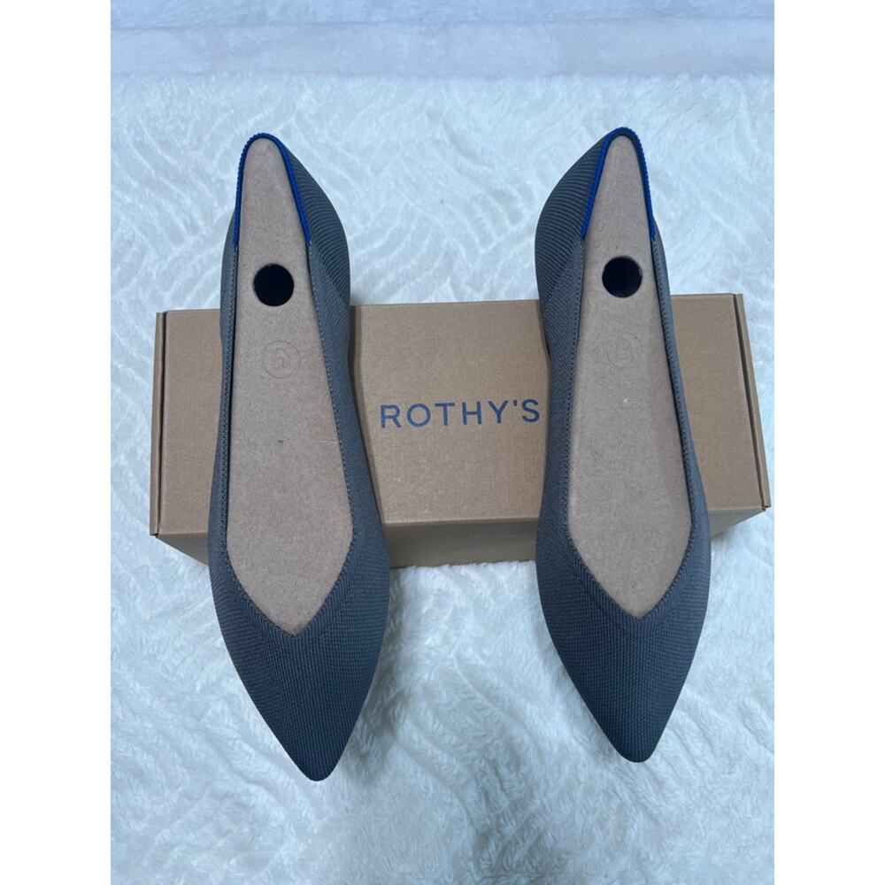 Rothy’s The Point Pebble Grey Flats NIB Size 12 - Picture 2 of 10